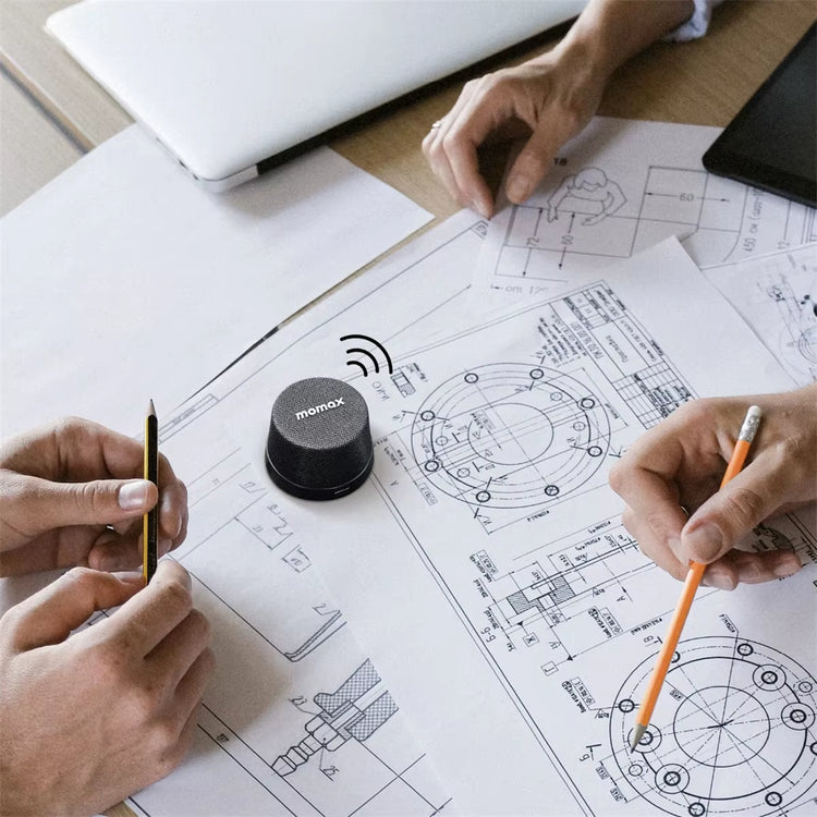 MOMAX 1-Vibe Go: Magnetic Wireless Speaker & Phone Stand with IPX6 Waterproof Protection