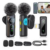 2-Pack Wireless Lavalier Clip-On Microphones