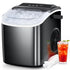 Ice Maker Countertop, Portable Machine with Self-Cleaning, 26.5Lbs/24Hrs, 9 Bullet Ice Cubes in 6 Mins, Basket