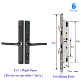 Waterproof Smart Lock – Fingerprint, Password & Card Access for Sliding Doors