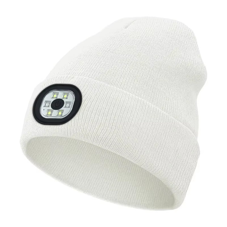Glowgear™ LED Beanie Hat: USB Rechargeable Winter Headlamp Cap for Warmth & Hands-Free Light