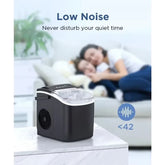 Ice Maker Countertop, Portable Machine with Self-Cleaning, 26.5Lbs/24Hrs, 9 Bullet Ice Cubes in 6 Mins, Basket