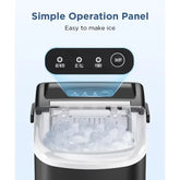 Ice Maker Countertop, Portable Machine with Self-Cleaning, 26.5Lbs/24Hrs, 9 Bullet Ice Cubes in 6 Mins, Basket