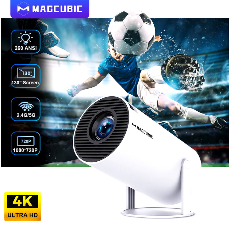 Cinecast™ HY300 PRO Smart Projector – 4K Ready. Wifi 6 Fast. Theater Anywhere
