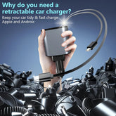 Voltrush™ 4-In-1 Retractable Car Charger – Fast Power, Zero Clutter
