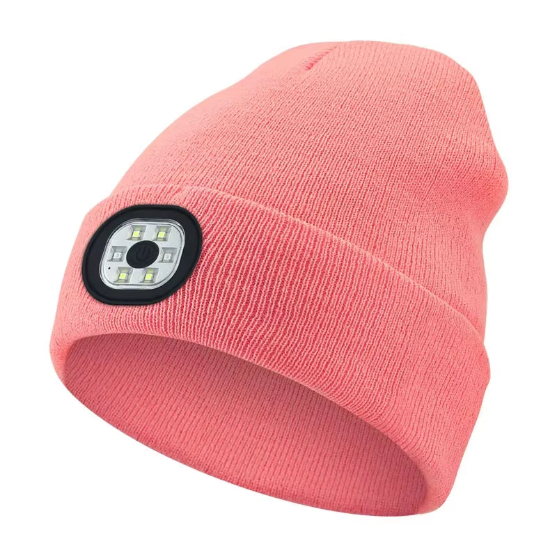 Glowgear™ LED Beanie Hat: USB Rechargeable Winter Headlamp Cap for Warmth & Hands-Free Light