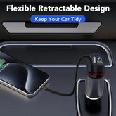 Voltrush™ 4-In-1 Retractable Car Charger – Fast Power, Zero Clutter