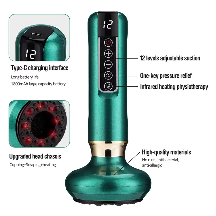 Sculptease™ Magnetic Cupping Massager: Rechargeable Body & Cellulite Scraping Machine