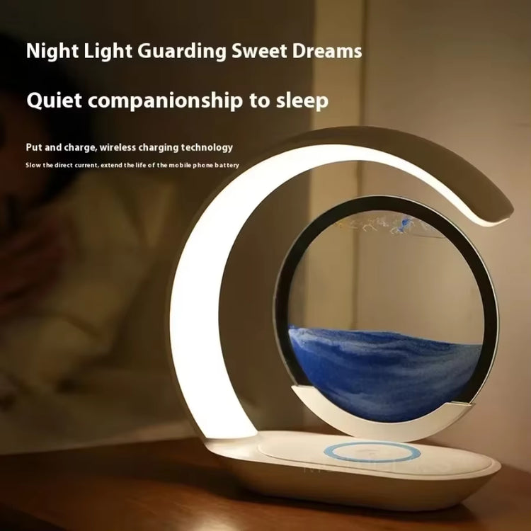 Glowsand™ 3-In-1 Hourglass Lamp: Wireless Charger, Sand Art & Mood Light in One Elegant Design